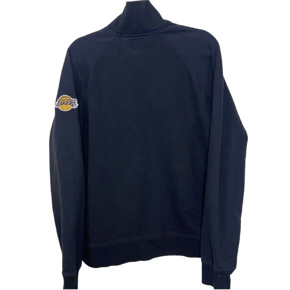 Men's '47 Los Angeles Lakers 3/4 Zip Up Sweatshirt Black and Yellow Large - Picture 2 of 4